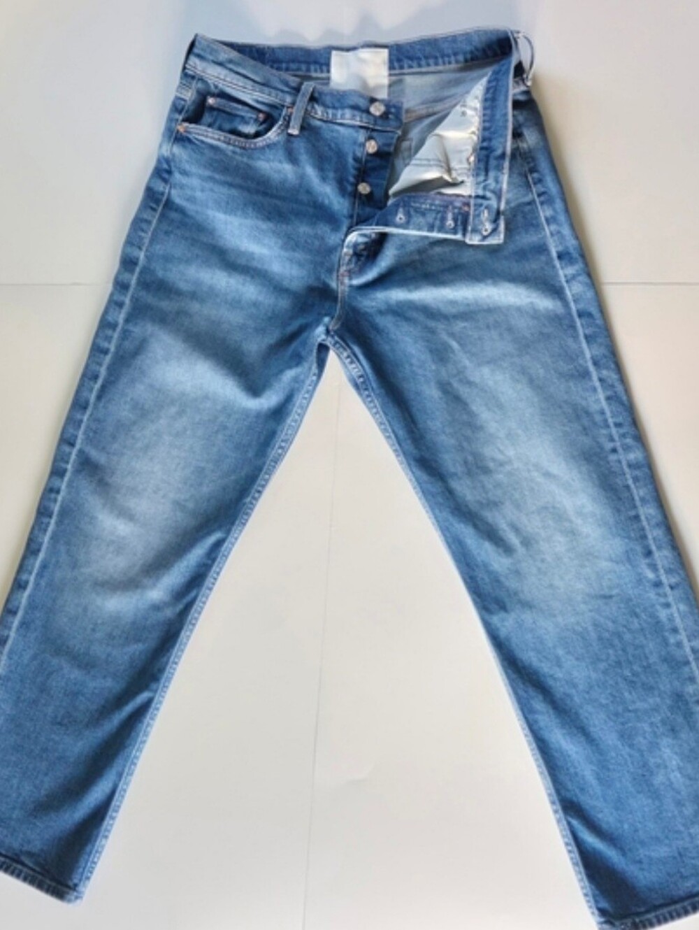 MOTHER Straight Leg Jeans in Light Blue Wash